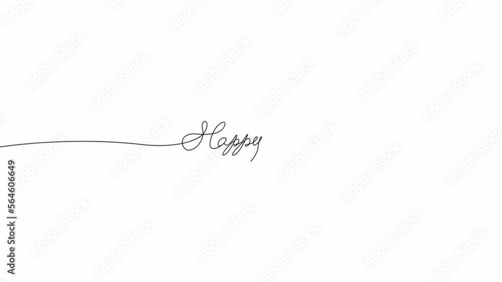 Calligraphic inscription Happy Valentine's Day. Appearing text Calligraphic inscription Happy Valentine's Day. Appearing text