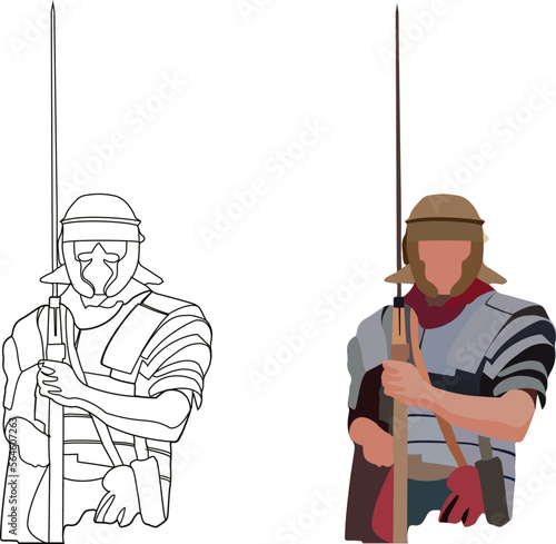 Roman legionnaire with armor and javelin-