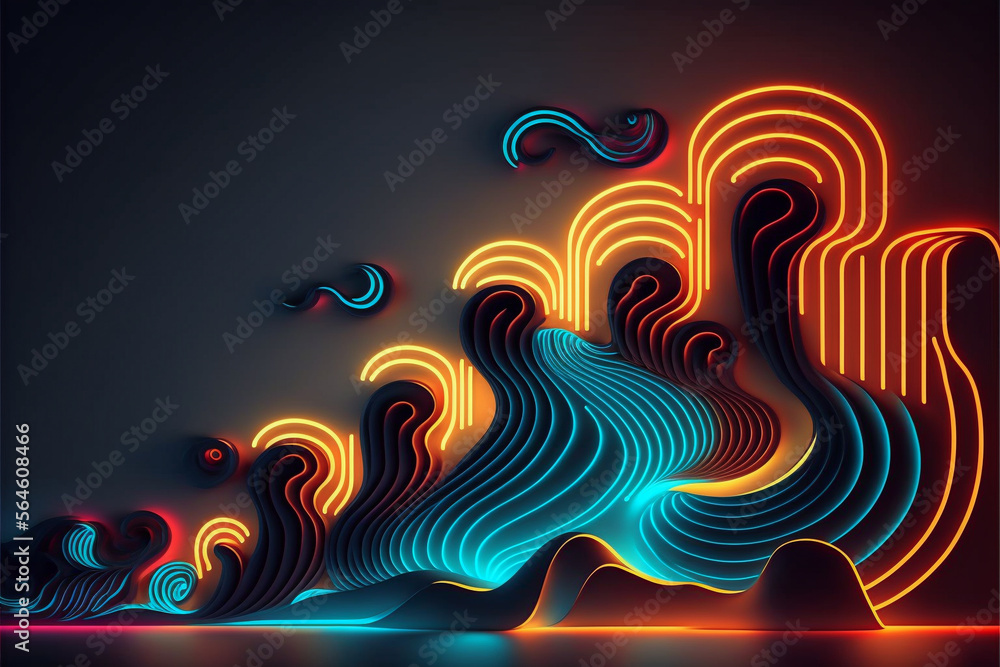 realistic neon lights background made with Generative AI technology realistic neon lights background made with Generative AI technology