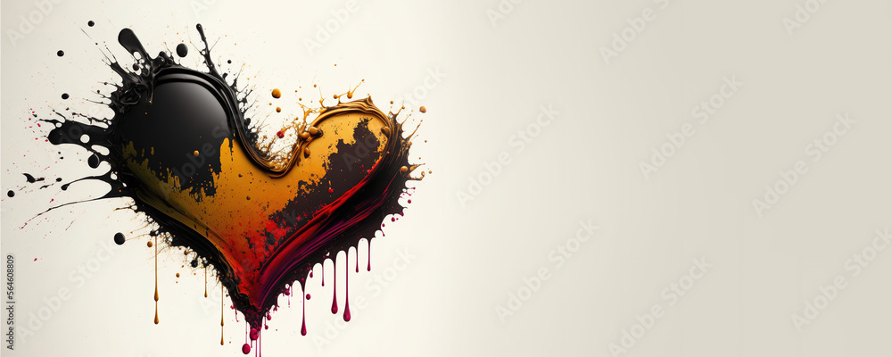Liquid heart design, card with copy space for Valentines day, romantic February, light background, generative AI Liquid heart design, card with copy space for Valentines day, romantic February, light background, generative AI