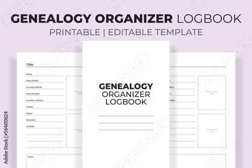 Genealogy Organizer Logbook