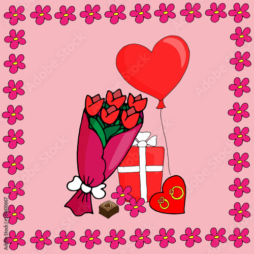 vector illustration holiday card love confession