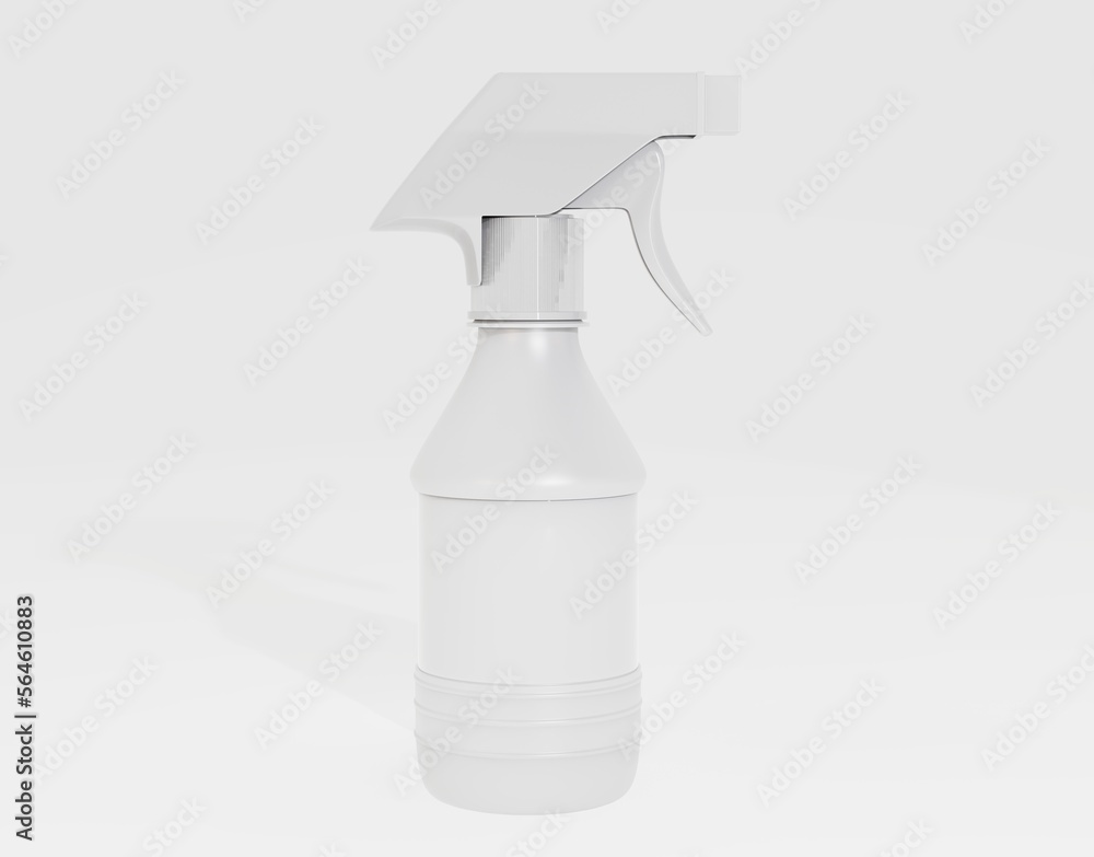 blank plastic spray detergent bottle isolated on white background. Packaging template mockup collection. With clipping Path included. 3d illustration blank plastic spray detergent bottle isolated on white background. Packaging template mockup collection. With clipping Path included. 3d illustration