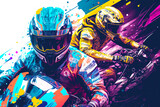 racing motorcycles preparing for championship competitions motorsport, generative ai