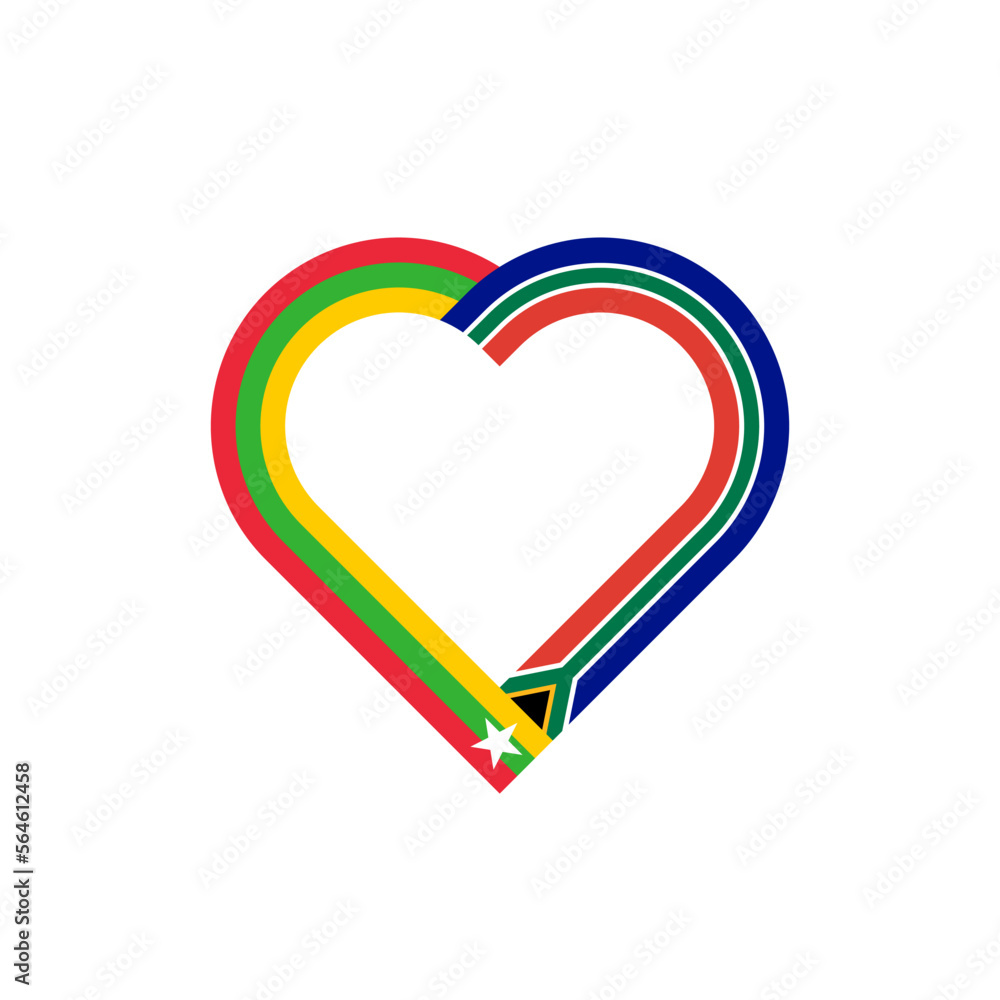 unity concept. heart ribbon icon of myanmar and south africa flags. vector illustration isolated on white background unity concept. heart ribbon icon of myanmar and south africa flags. vector illustration isolated on white background