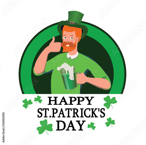 Congratulations on the day of St. Patrick, the patron saint of Ireland. Vector.