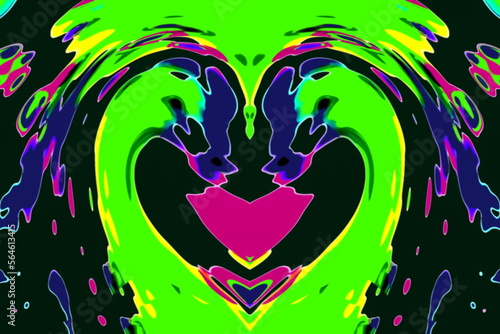 Various color swirling around pictures, drawings, patterns and abstractions as a background. 