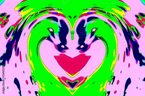 Various color swirling around pictures, drawings, patterns and abstractions as a background. 
