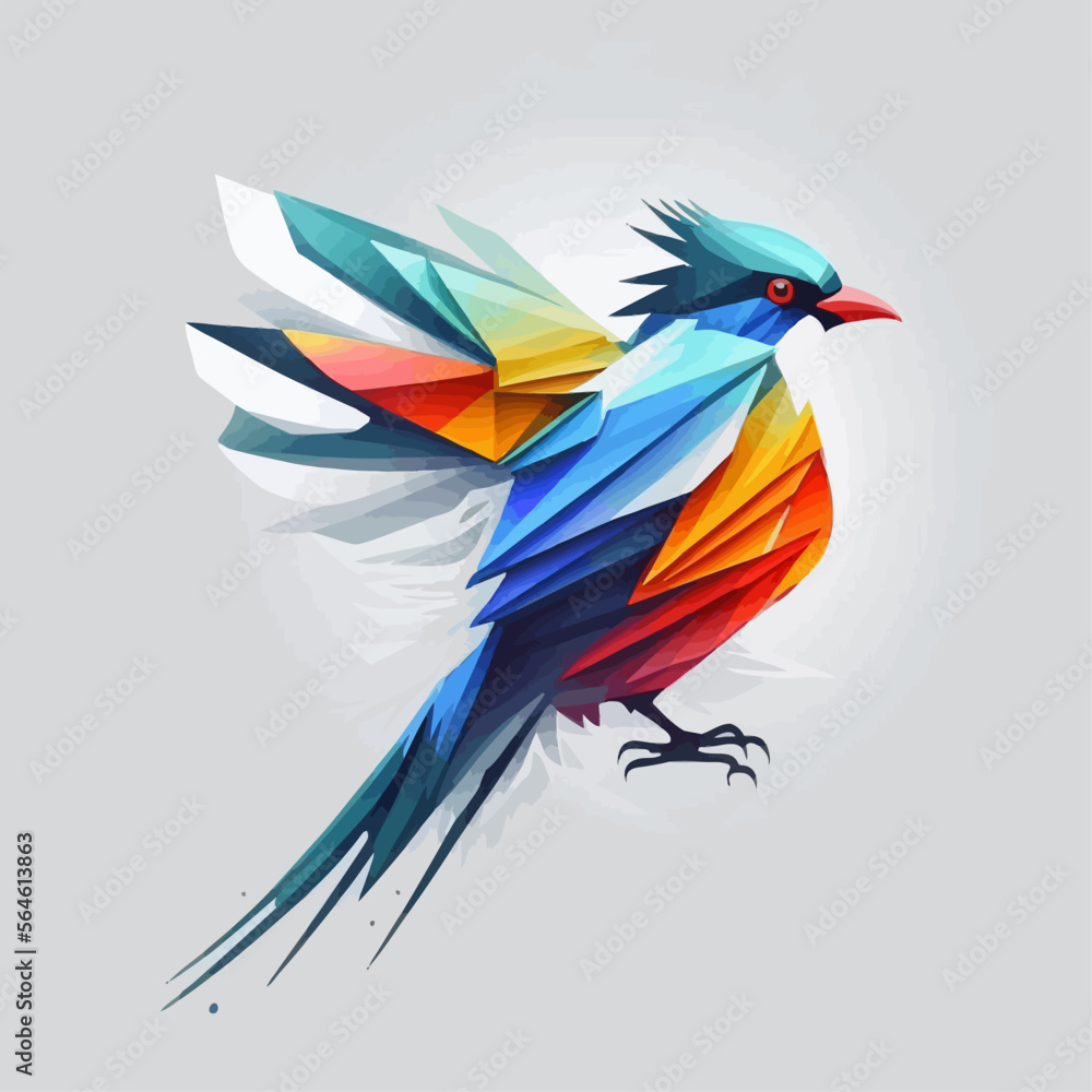 Obraz premium Bird Logo abstract design. Vector illustration on a light background
