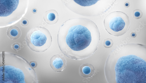 Canvas-taulu 3d rendering of Human cell or Embryonic stem cell microscope background