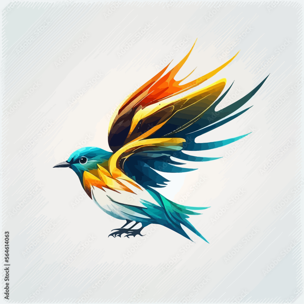 Bird Logo abstract design. Vector illustration on a light background Bird Logo abstract design. Vector illustration on a light background