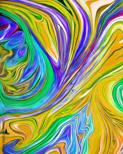 Generative AI, ornate multi-colored paint streaks, acrylic ink soft streaks in the style of marbling and ebru