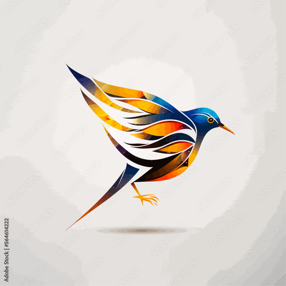 Obraz premium Bird Logo abstract design. Vector illustration on a light background