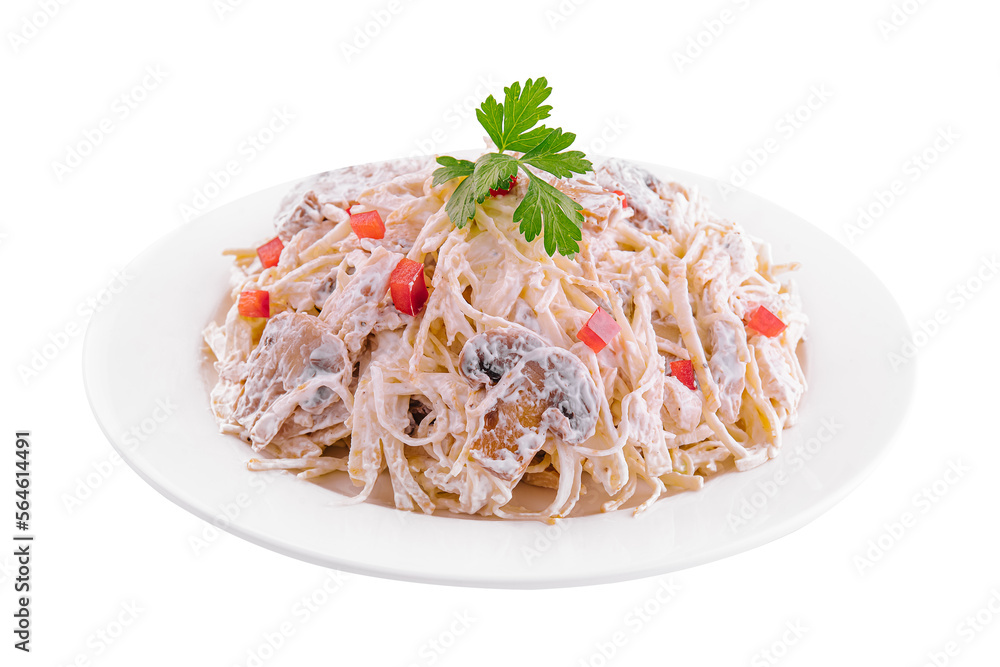 salad with cabbage, mushrooms and mayonnaise salad with cabbage, mushrooms and mayonnaise