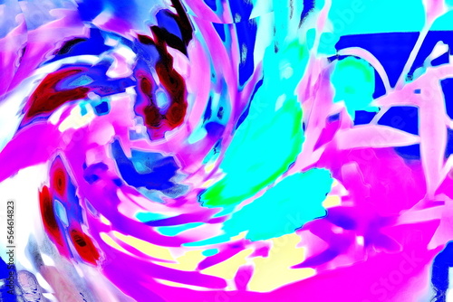 Various color swirling around pictures, drawings, patterns and abstractions as a background. 