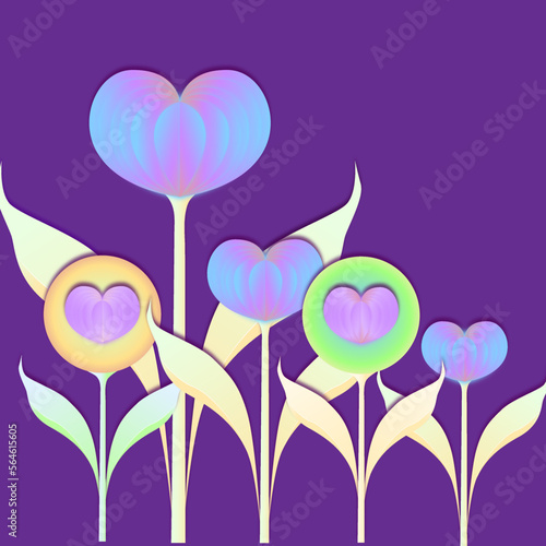 heart of flowers. Фантастические цветы из сердец в день святого валентина.