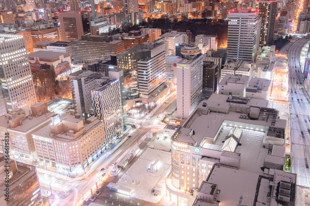Fototapeta premium 北海道 札幌 夜景 素材