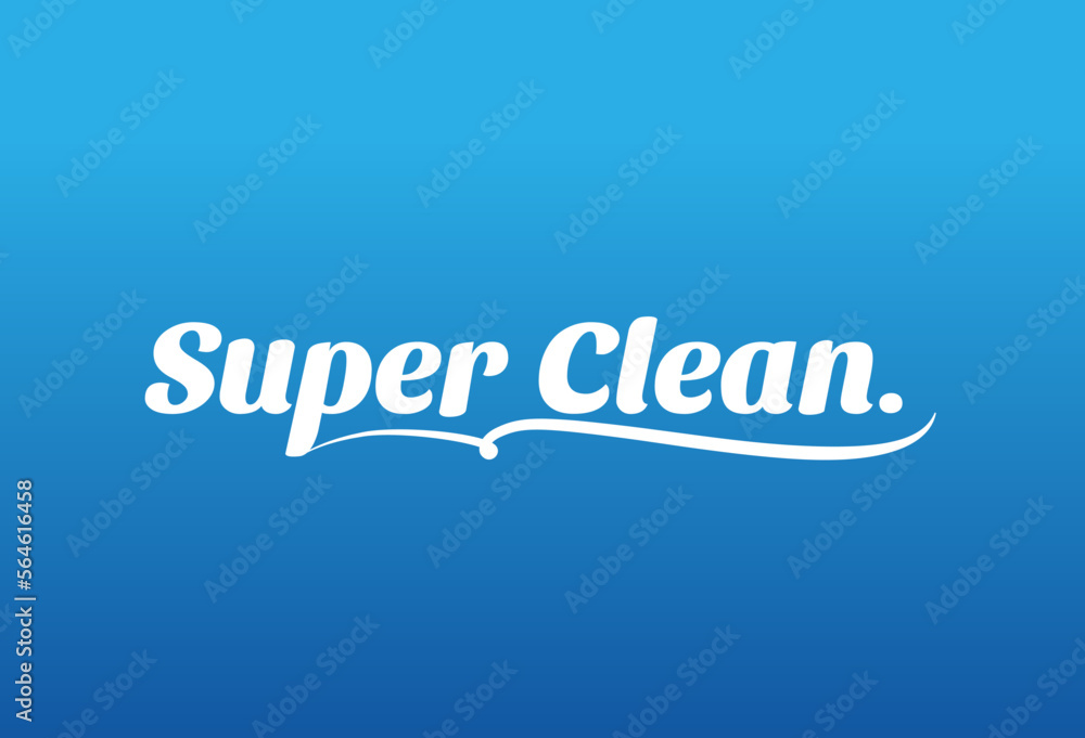 Super Clean lettering vector icon.
