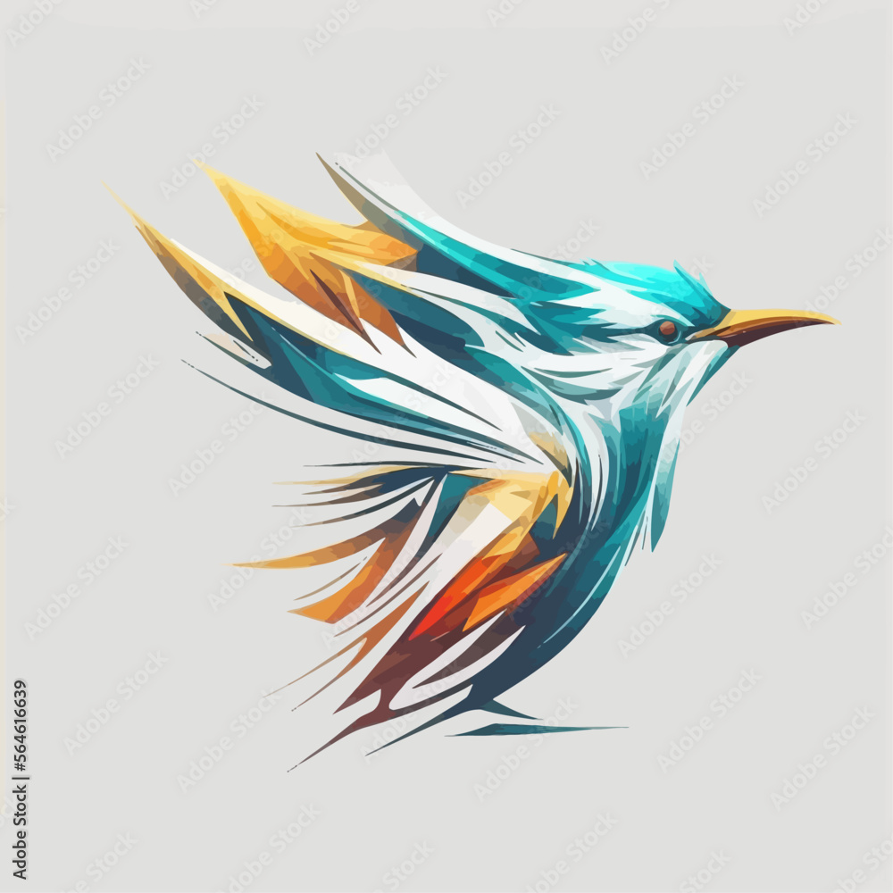 Obraz premium Bird Logo abstract design. Vector illustration on a light background