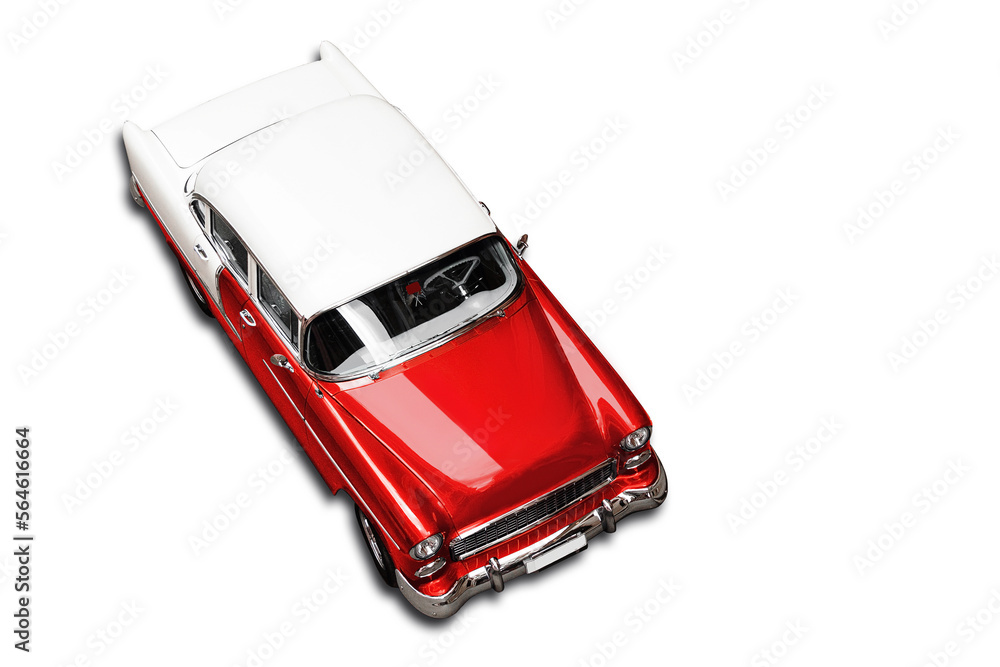 Red retro car isolated on white background Red retro car isolated on white background