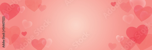 ハートの水彩ピンク背景