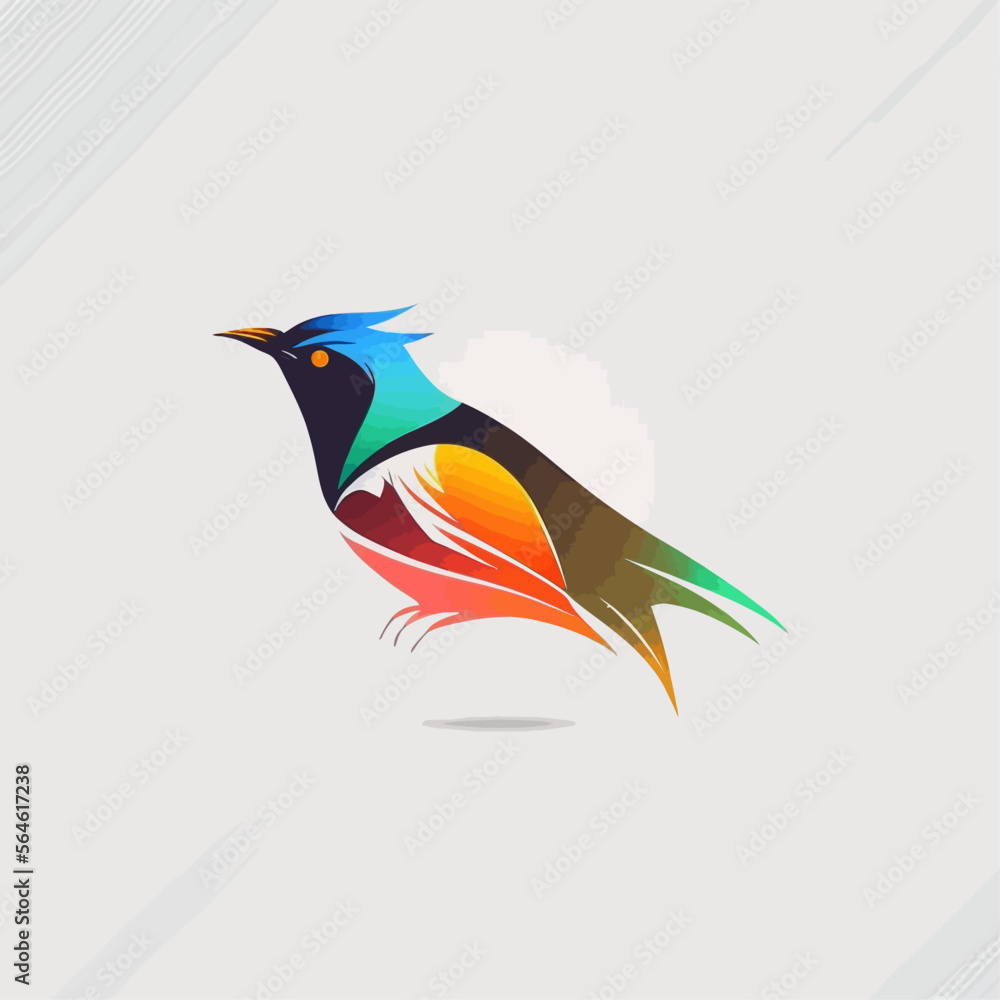 Obraz premium Bird Logo abstract design. Vector illustration on a light background
