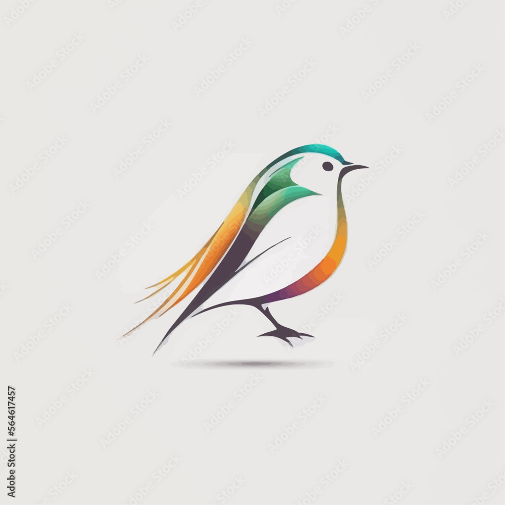 Obraz premium Bird Logo abstract design. Vector illustration on a light background