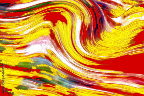 Various color swirling around pictures, drawings, patterns and abstractions as a background. 