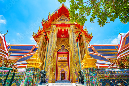 The main entrance to the shrine of Wat Ratchabophit temple, Bangkok, Thailand photo