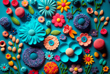 flowers and sponges from plasticine texture for creative background design