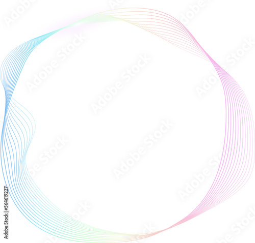 Glowing line frame on a transparent background