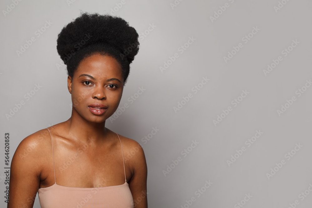 Perfect woman with fresh clean skin posing on white studio wall background. Beauty, facial treatment, skin care and wellness concept Perfect woman with fresh clean skin posing on white studio wall background. Beauty, facial treatment, skin care and wellness concept