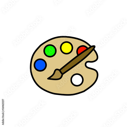 palette with brushes