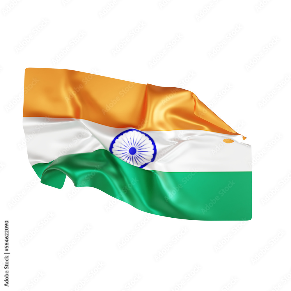 Indian flag, isolated in 3d rendering Stock Illustration | Adobe Stock
