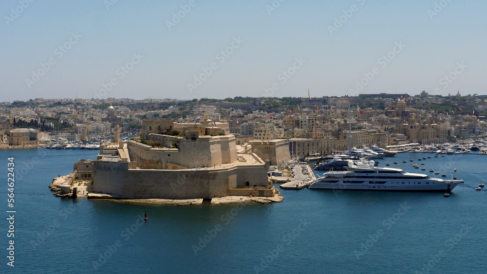 Fort St Angelo and the Grand Harbour, Valletta, with Vittorioso in backround