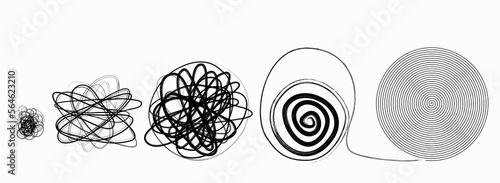 abstract hand drawn messy scribble balls, with paint strokes, isolated on white background, business concept
