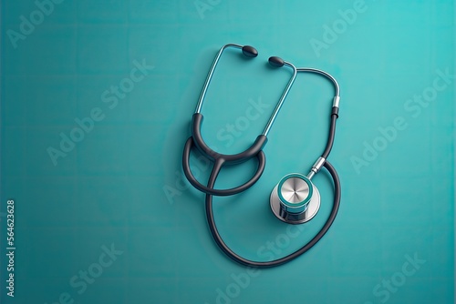 stethoscope on a blue background, ai generated