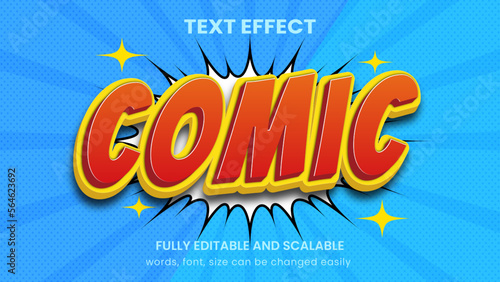 Comic Cartoon Hero 3D graphic style editable text effect