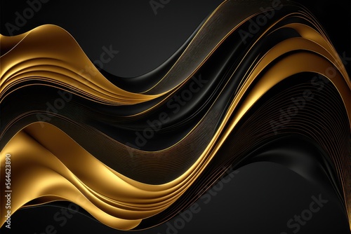 Gold Abstract Wave fluid background