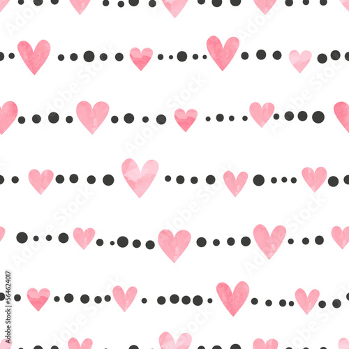 Pink heart pattern. Seamles...