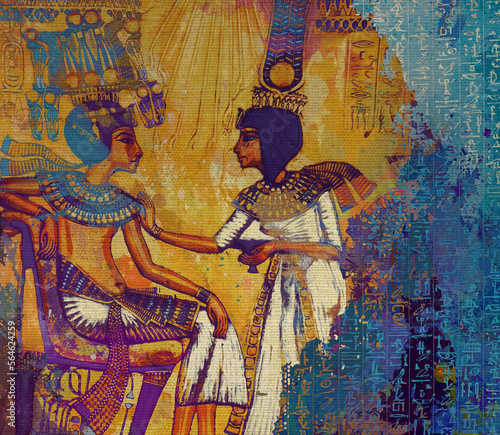 Bild auf Leinwand colorful Poster of ancient Egyptian civilization