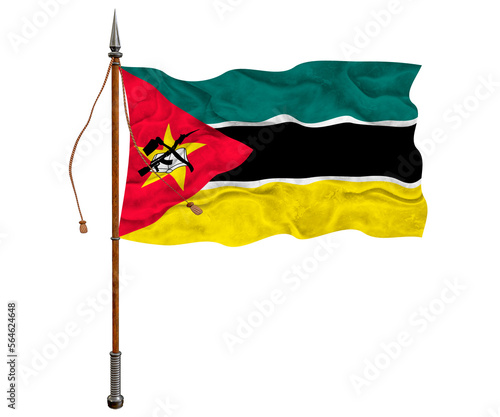 National flag of Mozambique. Background with flag of Mozambique