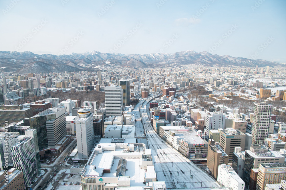 北海道　札幌　冬景色　素材