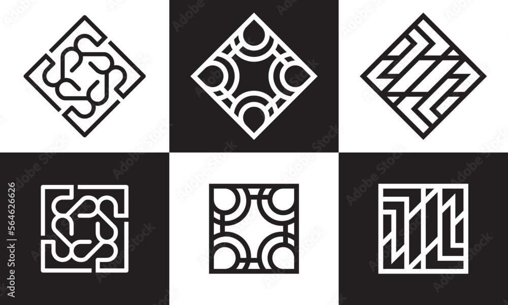 ornament logo design. elegant premium ornament symbol vector illustration.