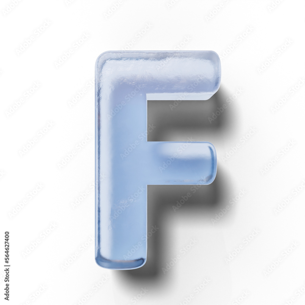 3D uppercase alphabet letter made of ice isolated on transparent background 3D uppercase alphabet letter made of ice isolated on transparent background