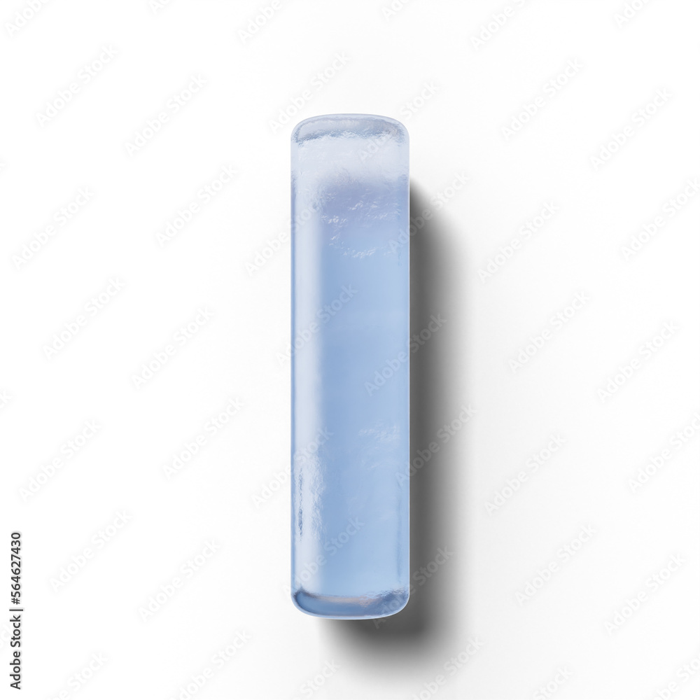 3D uppercase alphabet letter made of ice isolated on transparent background 3D uppercase alphabet letter made of ice isolated on transparent background