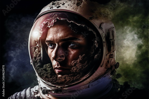 generative ai illustration of an astronaut portrait © daniossorio