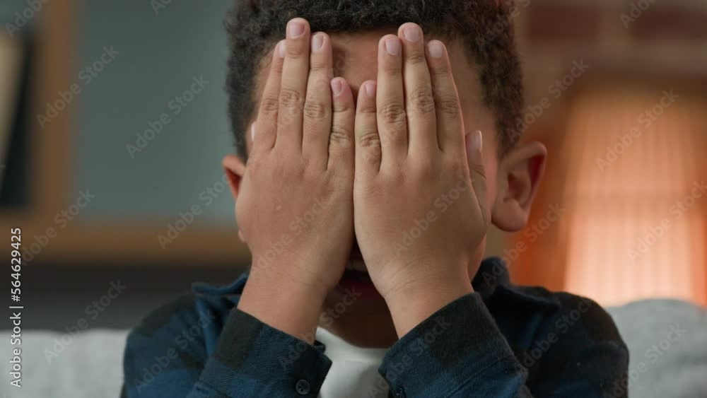 Video Stock Close up happy playful little boy African American ethnic