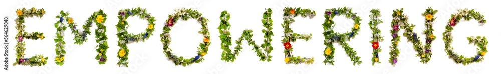 Blooming Flower Letters Building English Word Empowering Blooming Flower Letters Building English Word Empowering