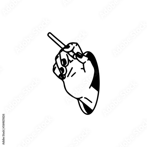 vector illustration of a hand holding a cigarette